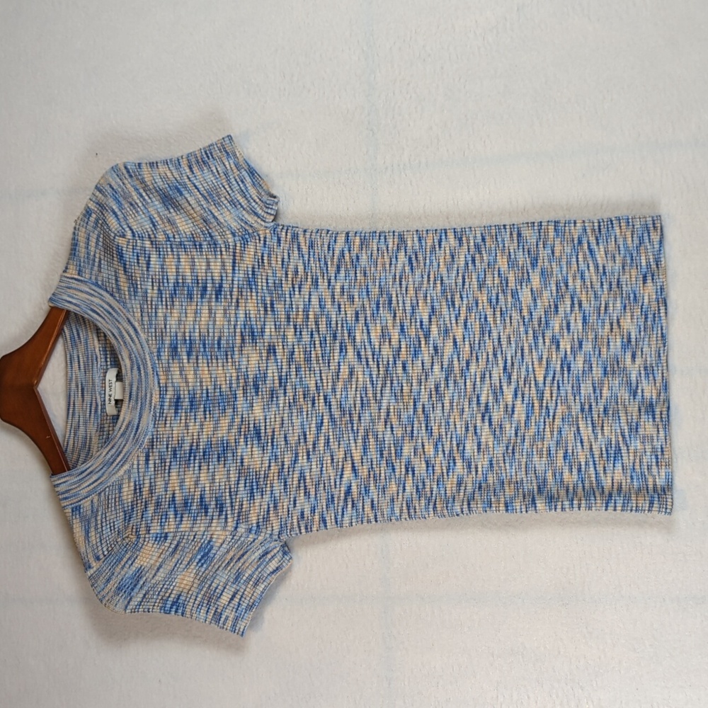 Nine West Multicolored Stretchy Knit Short‎ Sleeve Shirt XS